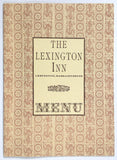 1960's Vintage Menu THE LEXINGTON INN Restaurant Lexington Massachusetts