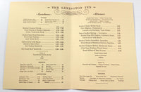 1960's Vintage Menu THE LEXINGTON INN Restaurant Lexington Massachusetts