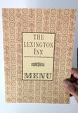 1960's Vintage Menu THE LEXINGTON INN Restaurant Lexington Massachusetts