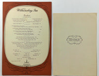 1947 Vintage Lunch & Dinner Menu Lot WILLIAMSBURG INN Williamsburg Virginia