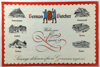1980's Vintage Menu & Placemat FRANZ' GERMAN BUTCHER SHOP Prairie Village KS