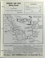 1960's MELING RANCH - RANCHO SAN JOSE Baja Mexico Happy Wanderers Barnard Map