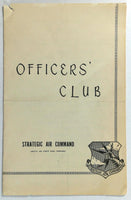 1964 Vintage OFFUTT AFB Menu Officers Club Strategic Air Command Nebraska