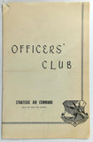 1964 Vintage OFFUTT AFB Menu Officers Club Strategic Air Command Nebraska