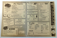 1963 Original Vintage Menu ANCHOR Restaurant & Lounge Rapid City South Dakota