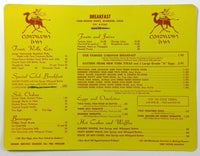 1960's Original Vintage Breakfast Menu Card CARAVAN INN Riverside California