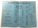 1962 Original Vintage Menu OLD MISSOURI HOMESTEAD Restaurant Sedalia Missouri
