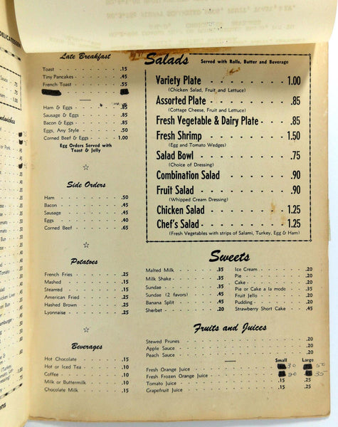 1962 Original Vintage Menu GOLDEN HOUR CAFE Restaurant Grand Forks Nor ...