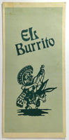 1980's Vintage Menu EL BURRITO Mexican Restaurant Fort Collins Colorado