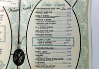 1960's Flocked Menu MER & JACKIE'S SUPPER CLUB New London & Five Corners WI