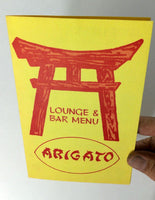 1970's LOUNGE & BAR Menu ARIGATO Japanese Restaurant Rochester Buffalo New York