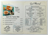 1970 Vtg Breakfast Menu IMPERIAL MOTEL TROPICANA ROOM Restaurant Sheboygan WI