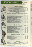 1960's Vtg HUGE Menu EATONS Restaurant Santa Anita Horse Race Track Arcadia CA