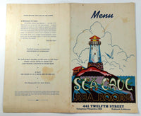 1943 Original Vintage Menu SEA CAVE SEA FOODS Restaurant Oakland California WWII