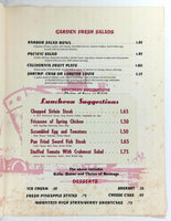 1970's Vintage Menu PORTS O' CALL Restaurant San Pedro Port Of LA California