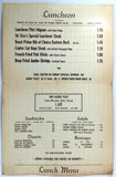 1950's Original Vintage Menu SIR SICO Restaurant Sun Valley CA FRANK SICA CRIME