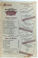 1950's Original Vintage HUGE Menu ESSEX HOUSE Restaurant Encino California