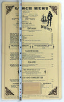 1980's Vintage Laminated Lunch Menu DELANEY'S Restaurant Orange County Chain CA