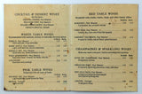 Vintage WINE LIST Menu HASKELL'S PROSPECTOR Restaurant Long Beach California