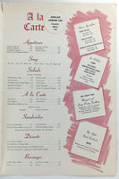 1960's Original GIANT Vintage Menu MICHAEL'S Restaurant Los Angeles California