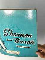 1960's Original Photograph Dinner Menu SHANNON & BURCH Restaurant Denton Texas