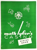 1950's Original Vintage Menu MATH IGLER'S CASINO German Restaurant Chicago IL