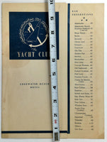 1940's Original Menu THE YACHT CLUB Edgewater Beach Hotel Chicago Illinois
