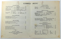 1960's Original Vintage Menu GIMBELS Restaurant Department Store