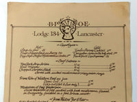 1978 Original LARGE Menu BPOE Elks Lodge #134 Restaurant Lancaster Pennsylvania