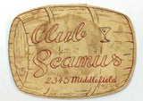 1950's Original Die-Cut Wine Barrel Menu CLUB SCAMUS Restaurant Redwood City CA