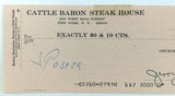 1968 Thank You Signed $.10 Check CATTLE BARON STEAK HOUSE Restaurant New York