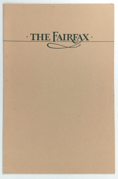 1990's THE FAIRFAX Restaurant The Richmond Hotel Oaklahoma City Original Menu