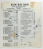 1960's KIN BO INN Chinese Polynesian Restaurant Concord Staten Island NY Menu