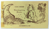 1945 USN USS BOXER CV-21 Thanksgiving WWII Peace Time Original Mess Menu