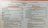 1982 HUNGRY TIGER Restaurant Original Vintage Laminated Menu Steak & Seafood