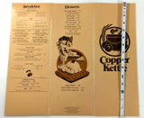 1980's COPPER KETTLE Restaurant Original Vintage Large Laminated Menu