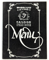 1970's TIFFANY SALOON Steak House Original Mini Menu Centre Square Pennsylvania