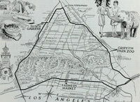 1960's LOS ANGELES ZOO Griffith Park Farmers Travelogue Slim Barnard Ford Map