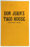 1970's Vintage Menu DON JUAN'S TACO HOUSE Mexican Restaurant Seal Beach CA