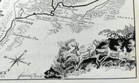 1960's BIG PINE & BISHOP White Mountains Trout Fishing California Ford Map