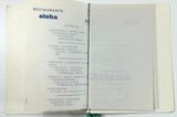 1973 Original Menu Organizacion ALOHA Restaurant Spain