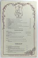 1980's Original Dinner Menu French RESTAURANT TOULOUSE Saugatuck Michigan