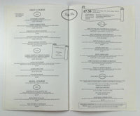1986 Menu TIDDY DOLS Restaurant Mayfair London