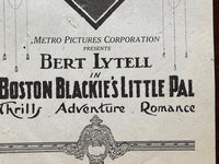 1918 BERT LYTELL in BOSTON BLACKIE'S LITTLE PAL Rare Silent Film Theatre Herald