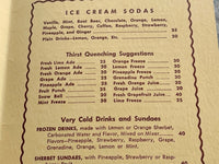 Rare 1950's C.C. BROWN'S Ice Cream Parlor Restaurant Menu Hollywood California