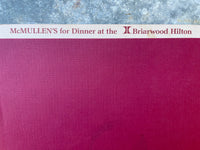 1980's Menu McMULLEN'S Restaurant At Biarwood Hilton Ann Arbor Michigan