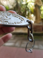 Vintage Jerusalem Jewish Institute For The Blind Metal Medallion Keychain Fob b