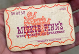 1960's Membership Card MICKIE FINN’S Speakeasy Nightclub San Diego California