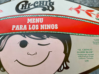 CHI-CHI'S Mexican Restaurant Kids Menu Die Cut Fold Out Hat Para Los Ninos