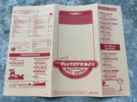 1980's THE WATERFRONT Restaurant Menu Somers Point New Jersey